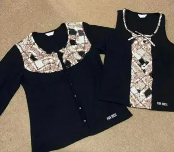 핑크하우스 패치워크 가디건과 탱크탑 새상품급