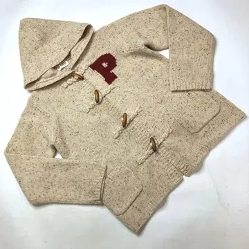 [ 시착만 한 상품 ] 핑크하우스 생성 로고편 후드 부착 더플 니트 자켓