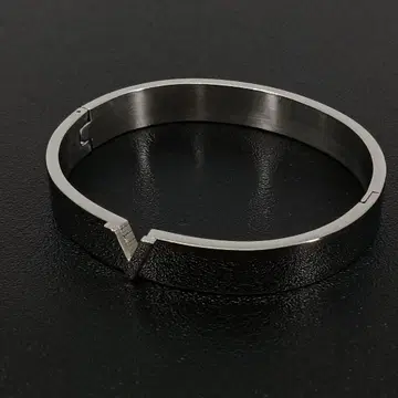 실버 은 V 로마자 팔찌 오픈 뱅글