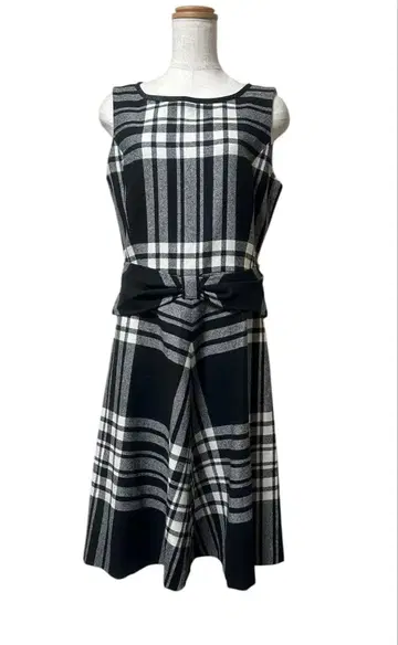 요크랜드 체크 울 원피스 무릎 기장 11호 L