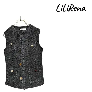 LiLiRena 블랙 베스트, 컬러풀 버튼