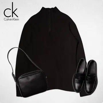 J27 캘빈 클라인 리브 하이넥 하프 지퍼 니트 L