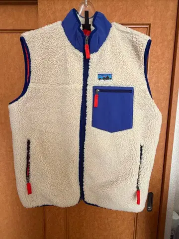 patagonia 레트로X 플리스 베스트 XL 아이보리/블루