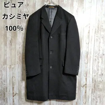 퓨어 캐시미어 100% 체스터 코트 고급 소재 블랙