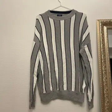 그레이 화이트 니트 남성용 긴팔 겨울