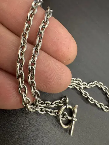 실버 925 소재 팥 체인 목걸이 925 만텔 목걸이