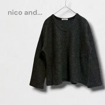 니코앤드 니트 스웨터 풀오버 V넥 와플 루즈핏