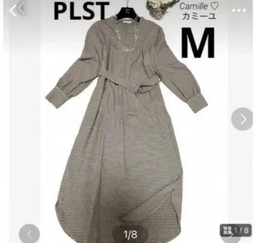 [ 새상품급 ] 플라스테 원피스 체크 사이즈 M 베이지 가을/겨울