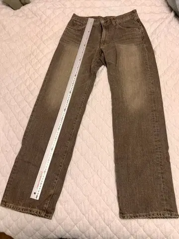 EDWIN 브라운 스트레이트 데님 팬츠