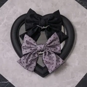 pium 도트 튤 리본 머리핀