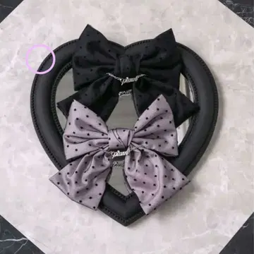 pium 도트 튤 리본 머리핀