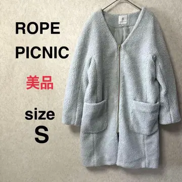 [ 새상품급 ] 로페피크닉 노카라 보아 코트 보아 자켓 S 라이트 블루