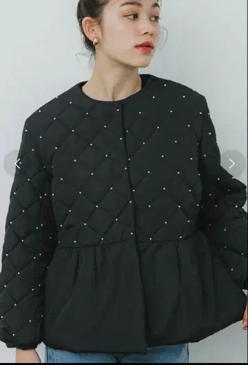 펄 퀼팅 티어드 블루종