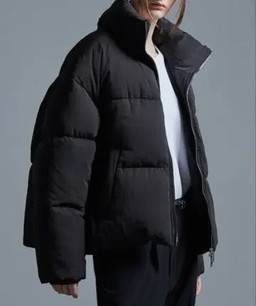 Losse 루스 오버 숏 더블 지퍼 하이넥 패딩 자켓