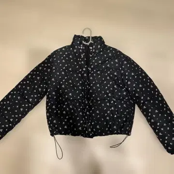 꽃무늬 다운 자켓 크롭