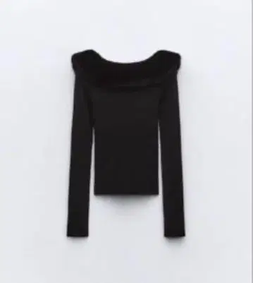 ZARA 인조 모피 칼라 니트 스웨터