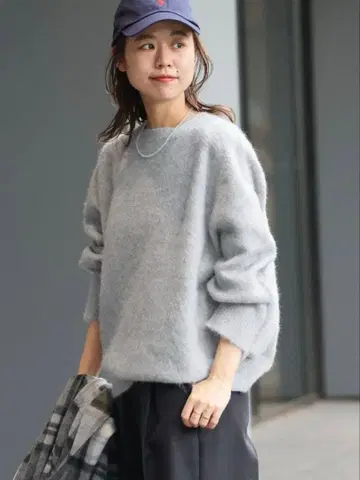 JOURNAL STANDARD 헤어리 퍼 래글런 풀오버 그레이