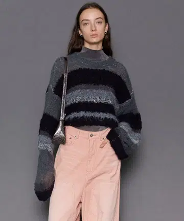 maison special Multi Border Knit Tops