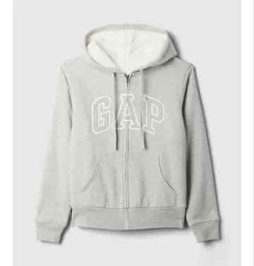 GAP 로고 보아 안감 집업 후드티 그레이