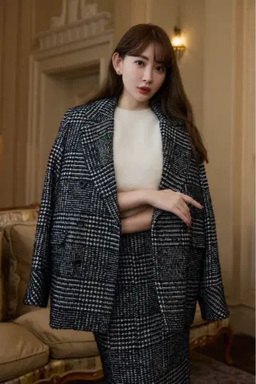 Her lip to Hemingway Check Tweed Jacket