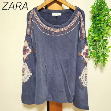 ZARA 자라 트레이닝복 맨투맨 비즈 워시 가공 빈티지풍