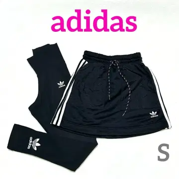 [ 새상품급 ] 아디다스 스포츠 세트 스커트 스패츠 블랙 로고