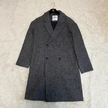 새상품급 ZARA 자라 체스터 코트 더블 울 양모 그레이 L