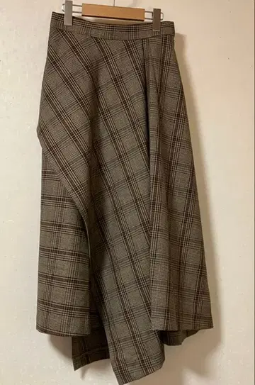 Diagram 체크 무늬 플레어 스커트 랩