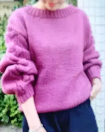 SLOBE IENA 슬로브 이에나 큼직한 케이블 니트 새상품급 퍼플