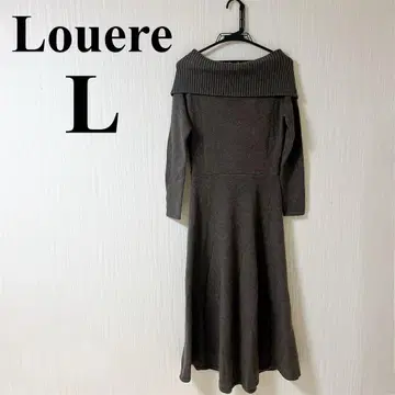 Louere 롱 니트 원피스 오프숄더 터틀넥 L 사이즈