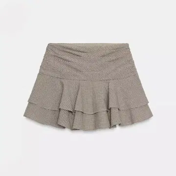 ZARA 체크 무늬 프릴 미니 스커트