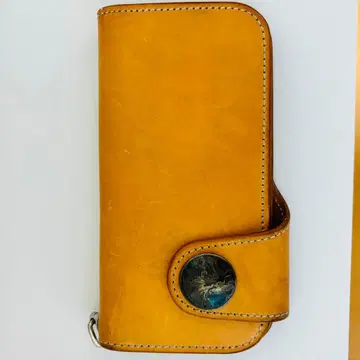 KC의 고급 가죽 장지갑 탄 고급 에이징