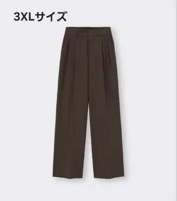 GU 지유 턱 와이드 팬츠 다크 브라운