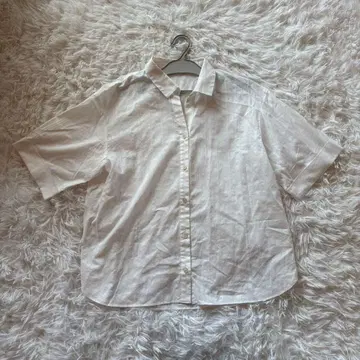 HUMAN WOMAN 여성용 반팔 셔츠 M 코튼 면 화이트