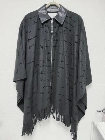 데시구알 로고 패턴 판초 문자 무늬 블랙 판초 케이프 코트