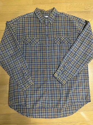 00s GAP 체크 무늬 긴팔 셔츠 브라운 XL 사이즈