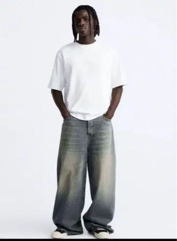 ZARA 오버다이 배기 데님 EUR44