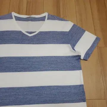 SHIPS Colors 패널 보더 V넥 티셔츠 일본제