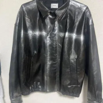 W.W.G 블랙 가죽 자켓 쇼트 기장