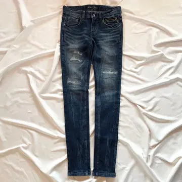 Noble Strain 데미지 가공 스키니 데님 청바지 슬림 슬림 레그