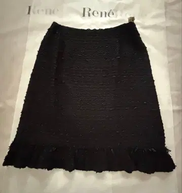 Rene 트위드 스커트 블랙 38 새상품급