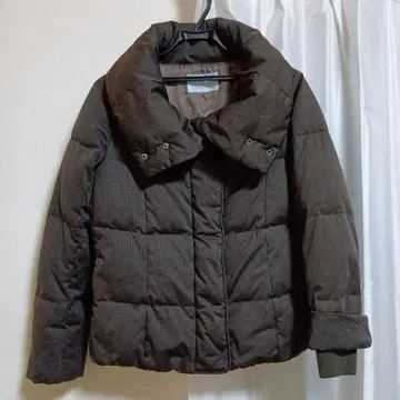 다크 브라운 퀼팅 다운 자켓