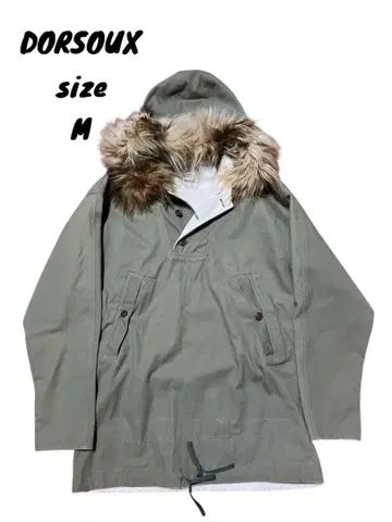 DORSOUX 하프 버튼 퍼 밀리터리 자켓 코트