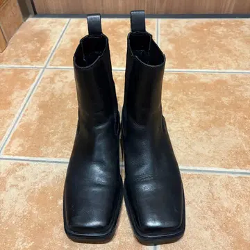 블랙 사이드 고어 부츠 가죽