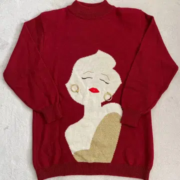 [ 미사용 새상품 ] 상의 니트 스웨터 롱니트 마릴린 몬로 구제 의류