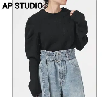 AP STUDIO 디자인 슬리브 니트 풀오버 스웨터