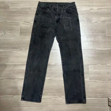 HUSTLER 블랙 스트레이트 데님 팬츠