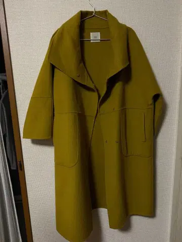 이에나 머스타드 컬러 롱 코트