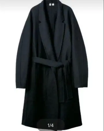 [ 미사용 ] 유니클로 U 더블 페이스 랩 코트 XL 블랙