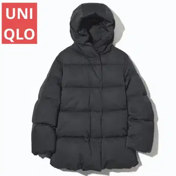 새상품급 유니클로 파우더 필 다운 숏코트 블랙 XL